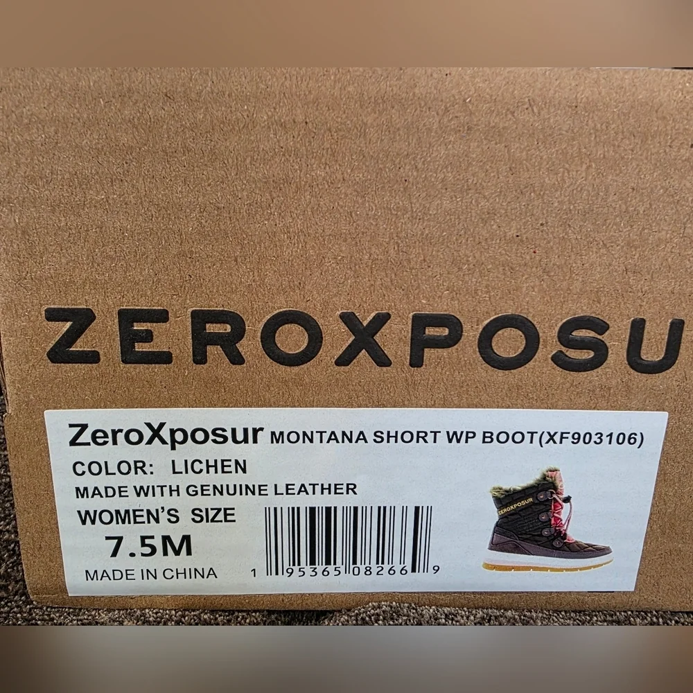 ZeroXposur Women's Montana Short Waterproof Snow Boots, Lichen Green Pink 7.5